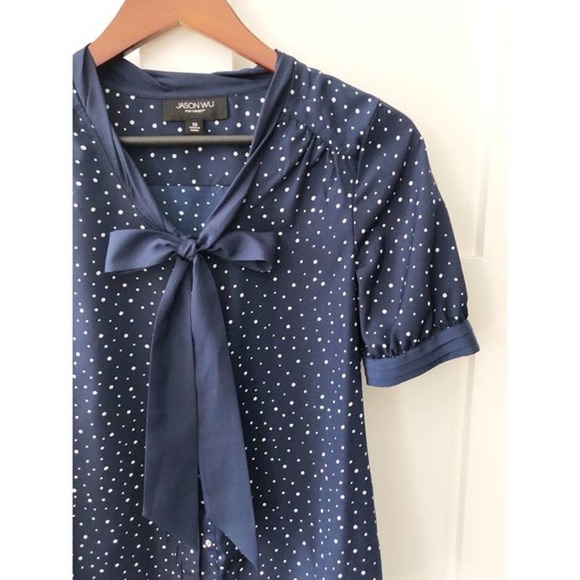 Jason Wu for Target | Women's  Navy Polka Dot Blouse | Size XL - Picture 3 of 8